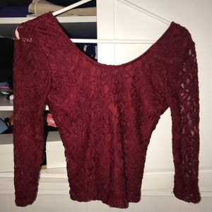 Red Lace Crop Top
